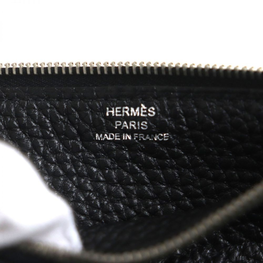 Hermes HERMES Dogon GM Leather Wallet Black Leather Long Wallet - Picture 8 of 10